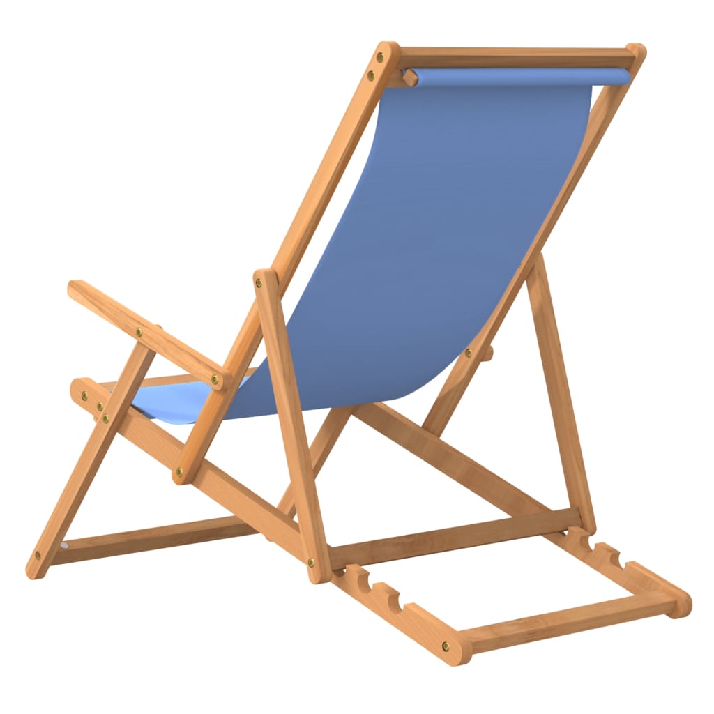 vidaXL Deck Chair Teak 22.1"x41.3"x37.8" Blue-38