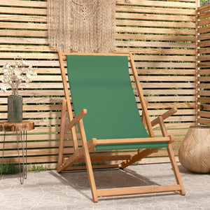 vidaXL Deck Chair Teak 22.1"x41.3"x37.8" Blue-59