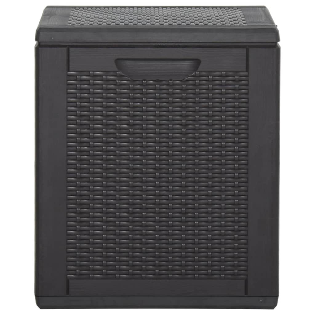 vidaXL Patio Storage Box 23.8 gal Black PP Rattan-2