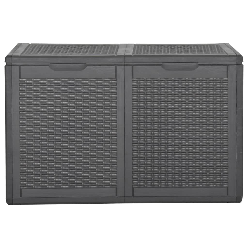 vidaXL Patio Storage Box 47.6 gal Black PP Rattan-1