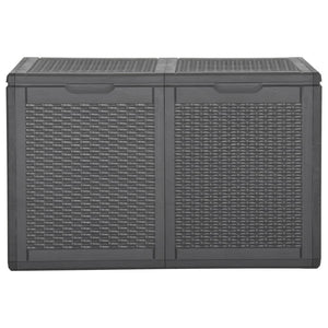 vidaXL Patio Storage Box 47.6 gal Black PP Rattan-1