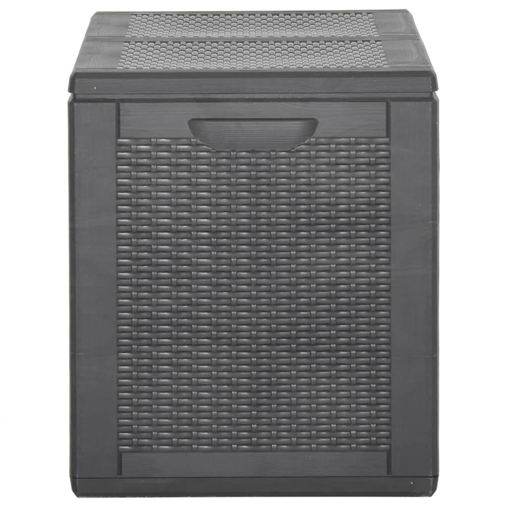 vidaXL Patio Storage Box 47.6 gal Black PP Rattan-2