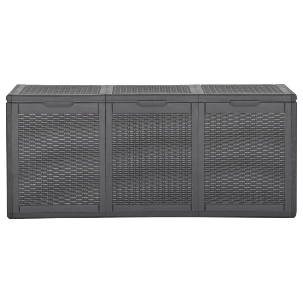 vidaXL Patio Storage Box 71.3 gal Black PP Rattan-0