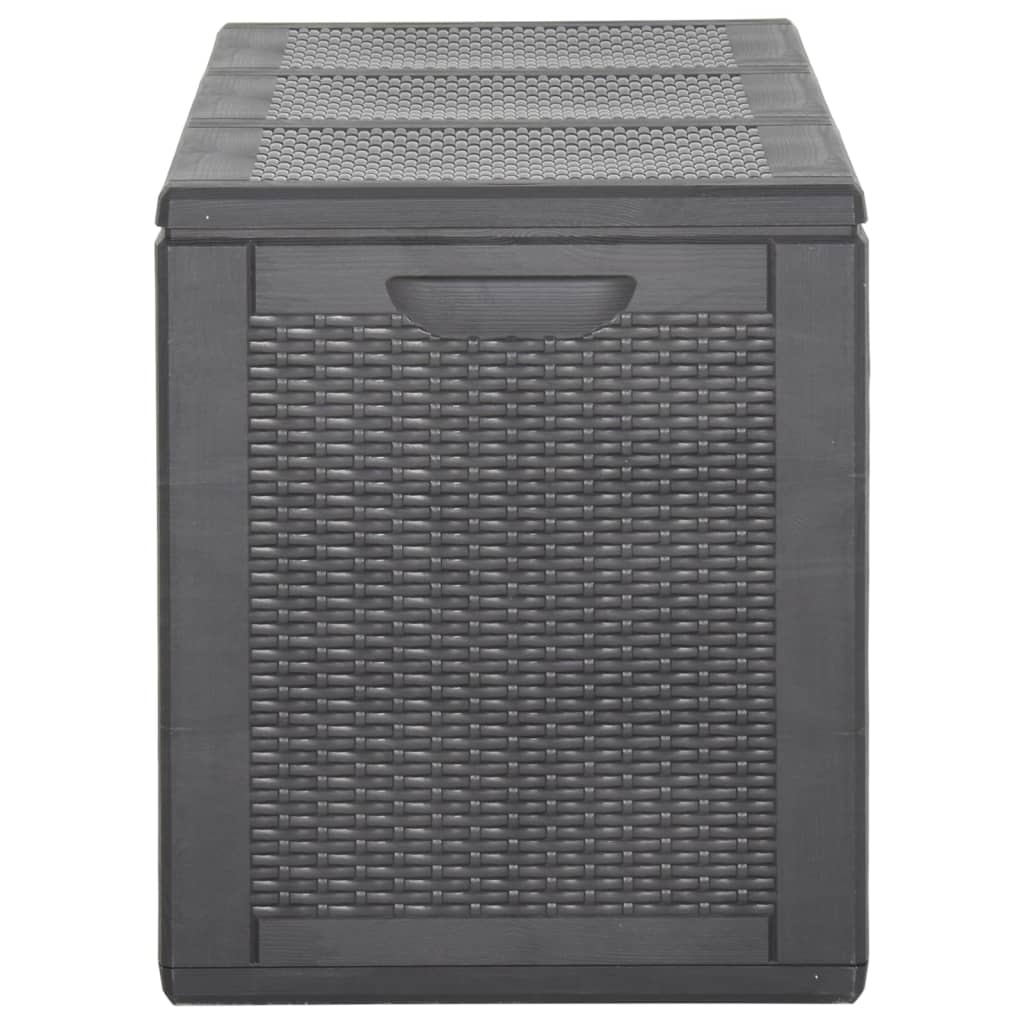 vidaXL Patio Storage Box 71.3 gal Black PP Rattan-1