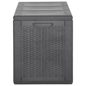 vidaXL Patio Storage Box 71.3 gal Black PP Rattan-1