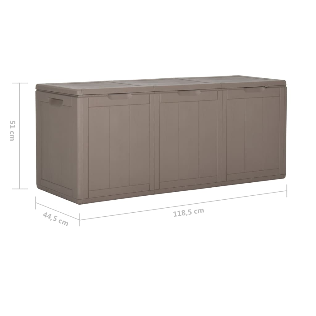 vidaXL Patio Storage Box 71.3 gal Brown PP Rattan-0