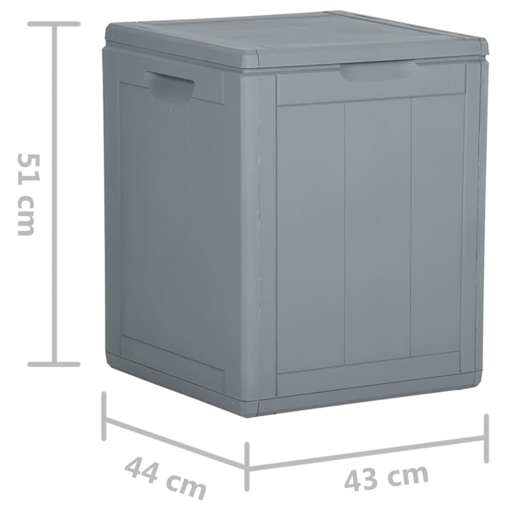 vidaXL Patio Storage Box 23.8 gal Gray PP Rattan-5