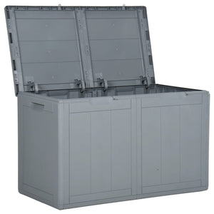 vidaXL Patio Storage Box 47.6 gal Gray PP Rattan-2