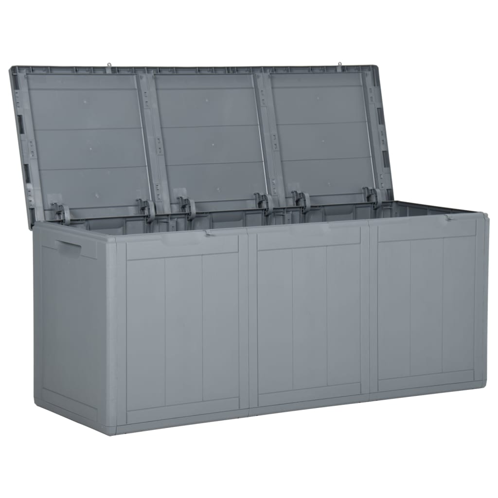 vidaXL Patio Storage Box 71.3 gal Gray PP Rattan-2