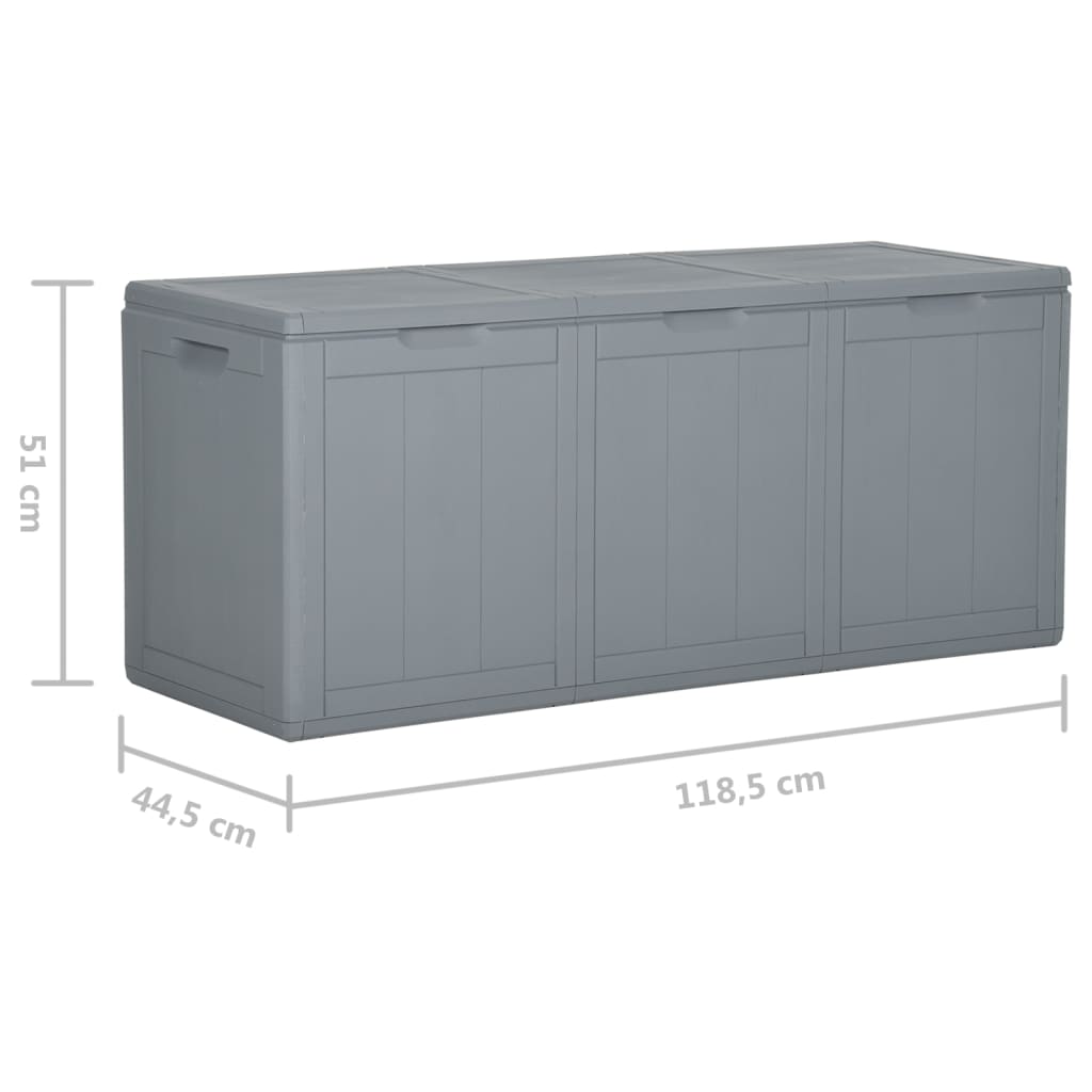 vidaXL Patio Storage Box 71.3 gal Gray PP Rattan-5