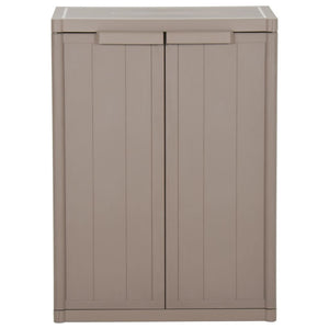 vidaXL Garden Storage Cabinet Brown 25.6"x17.7"x34.6" PP Wood Look-0