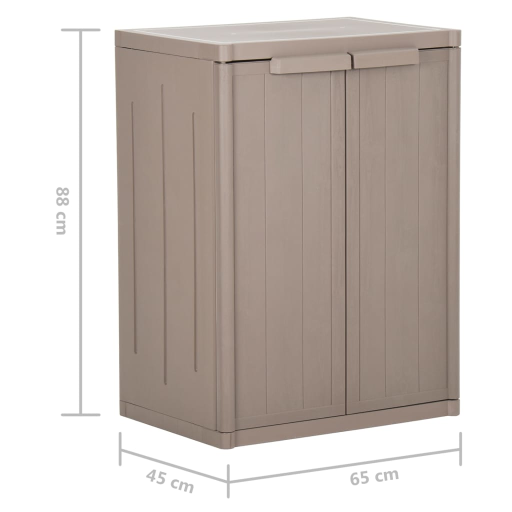 vidaXL Garden Storage Cabinet Brown 25.6"x17.7"x34.6" PP Wood Look-5