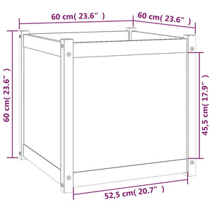 vidaXL Planter Decorative Outdoor Patio Plant Pot Flower Box Solid Wood Pine-2