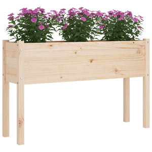 vidaXL Planter Outdoor Raised Garden Bed Flower Box with Legs Solid Wood Pine-23