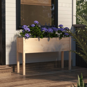 vidaXL Planter Outdoor Raised Garden Bed Flower Box with Legs Solid Wood Pine-19