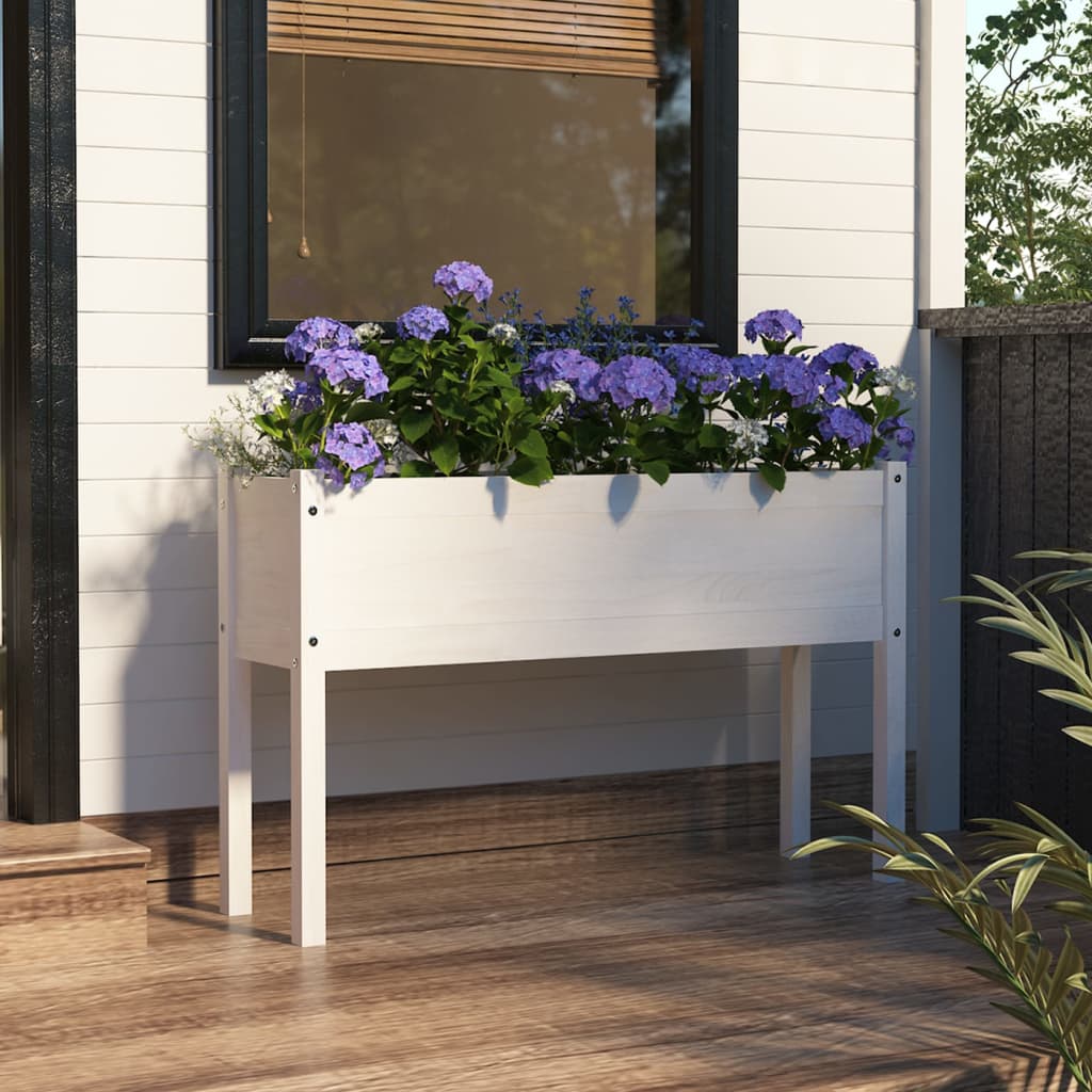 vidaXL Planter Outdoor Raised Garden Bed Flower Box with Legs Solid Wood Pine-26
