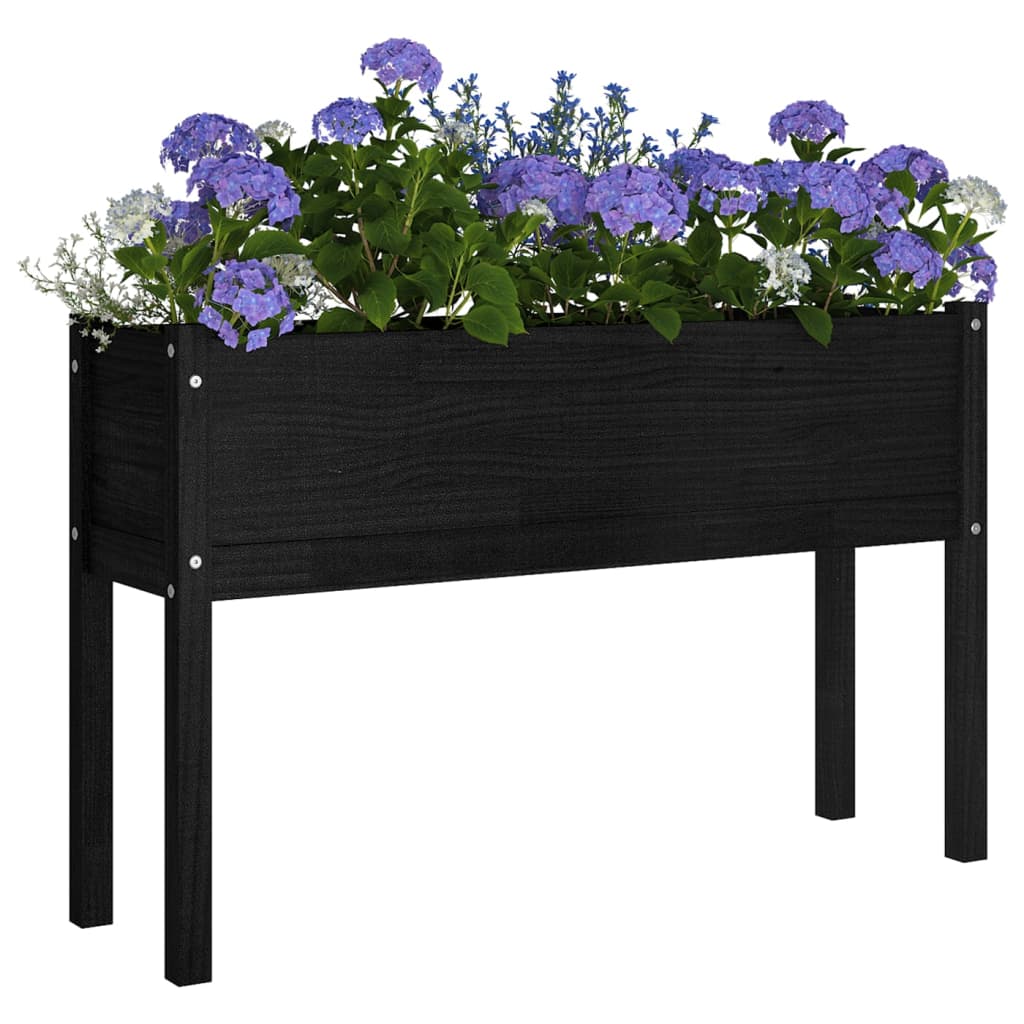 vidaXL Planter Outdoor Raised Garden Bed Flower Box with Legs Solid Wood Pine-10