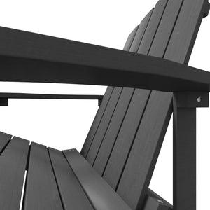 vidaXL Patio Adirondack Chair with Footstool HDPE Anthracite-3