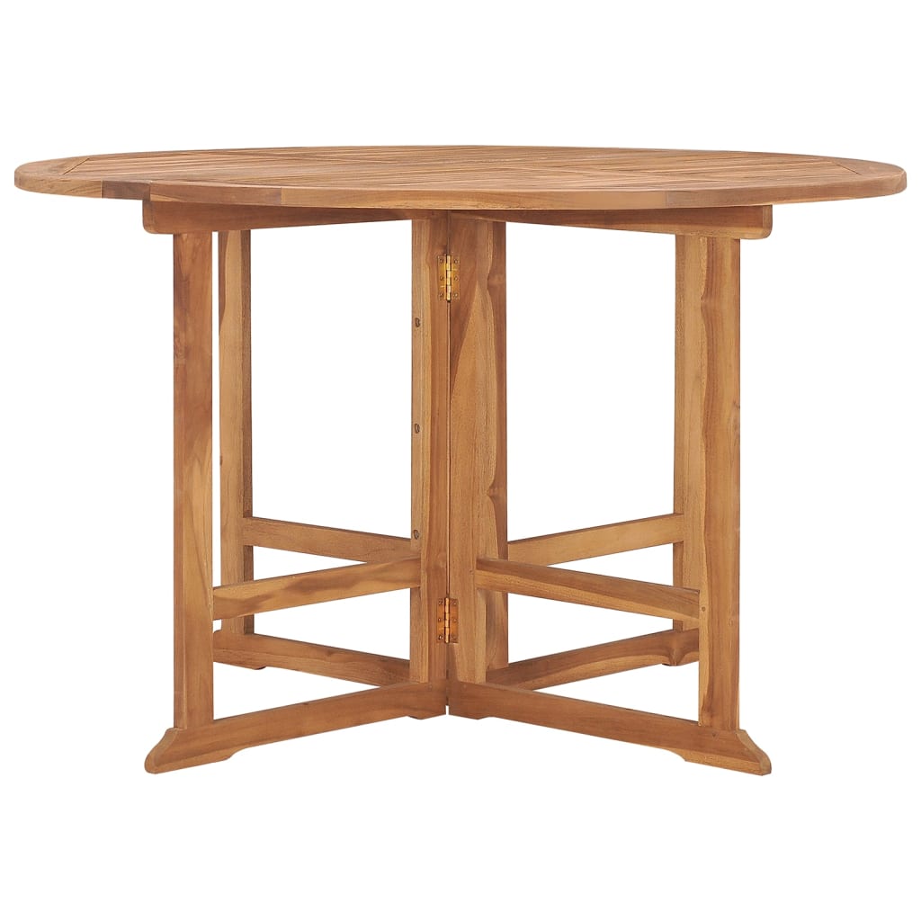 vidaXL Folding Patio Dining Table Ø43.3"x29.5" Solid Wood Teak-0