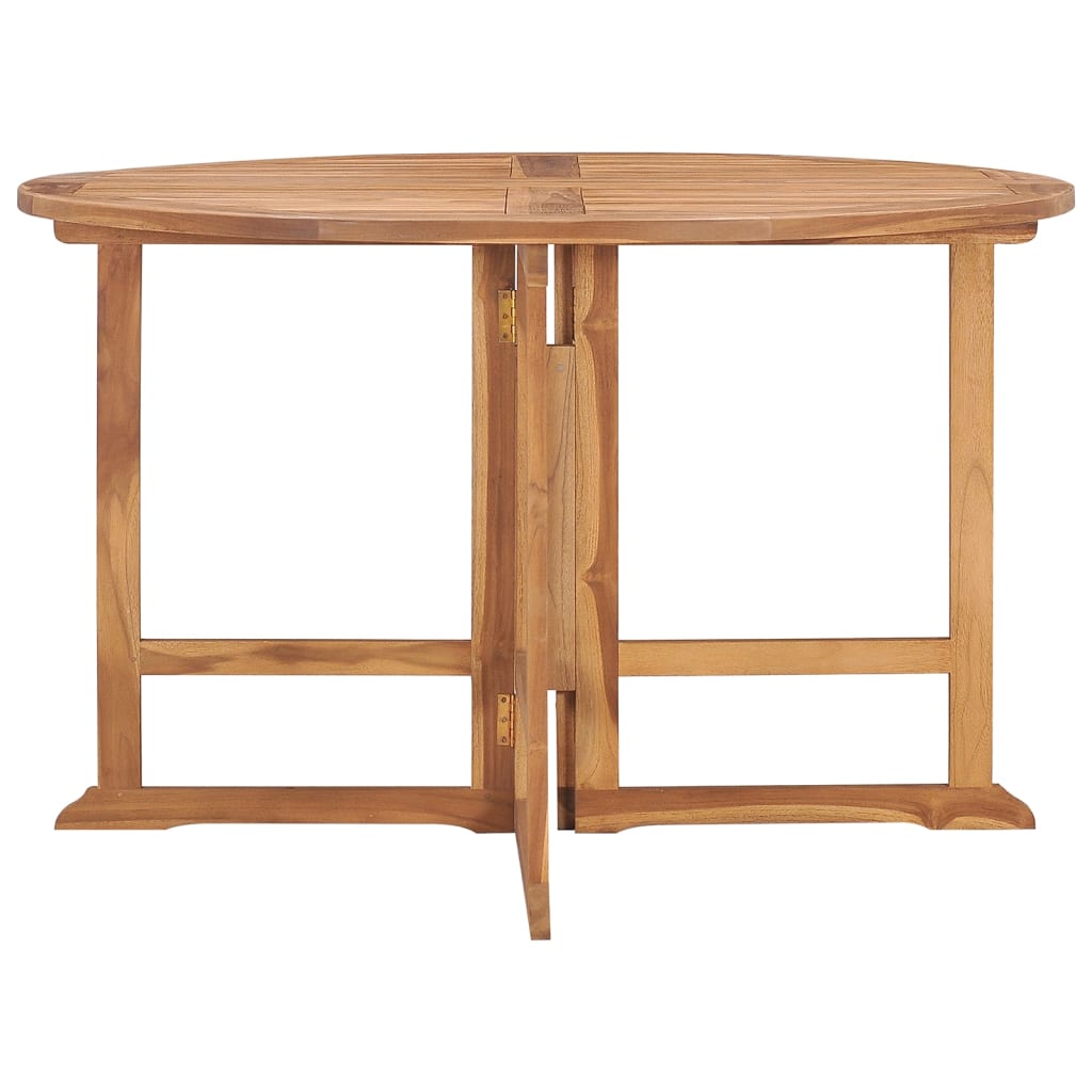 vidaXL Folding Patio Dining Table Ø43.3"x29.5" Solid Wood Teak-1