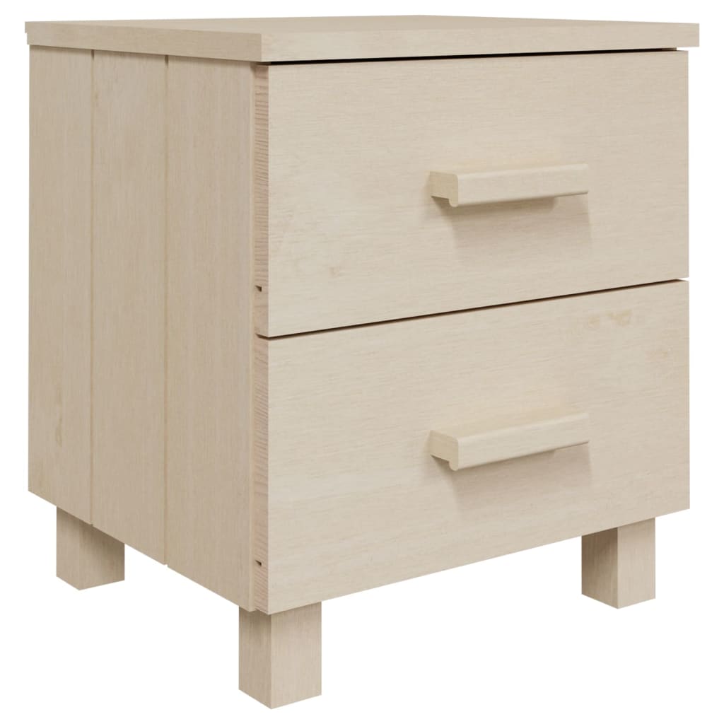vidaXL Nightstand Storage Bedside Table with 2 Drawers HAMAR Solid Pinewood-1
