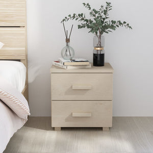 vidaXL Nightstand Storage Bedside Table with 2 Drawers HAMAR Solid Pinewood-6