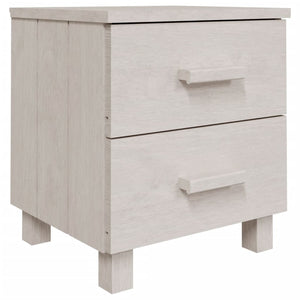 vidaXL Nightstand Storage Bedside Table with 2 Drawers HAMAR Solid Pinewood-45