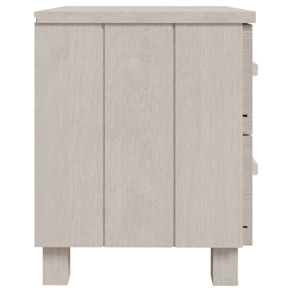 vidaXL Nightstand Storage Bedside Table with 2 Drawers HAMAR Solid Pinewood-3