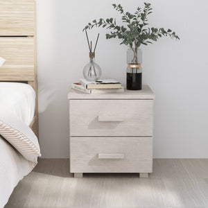 vidaXL Nightstand Storage Bedside Table with 2 Drawers HAMAR Solid Pinewood-48