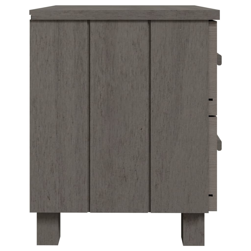 vidaXL Nightstand Storage Bedside Table with 2 Drawers HAMAR Solid Pinewood-30