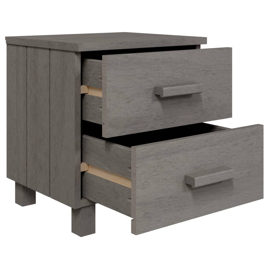 vidaXL Nightstand Storage Bedside Table with 2 Drawers HAMAR Solid Pinewood-35