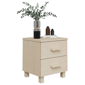 vidaXL Nightstand Storage Bedside Table with 2 Drawers HAMAR Solid Pinewood-52