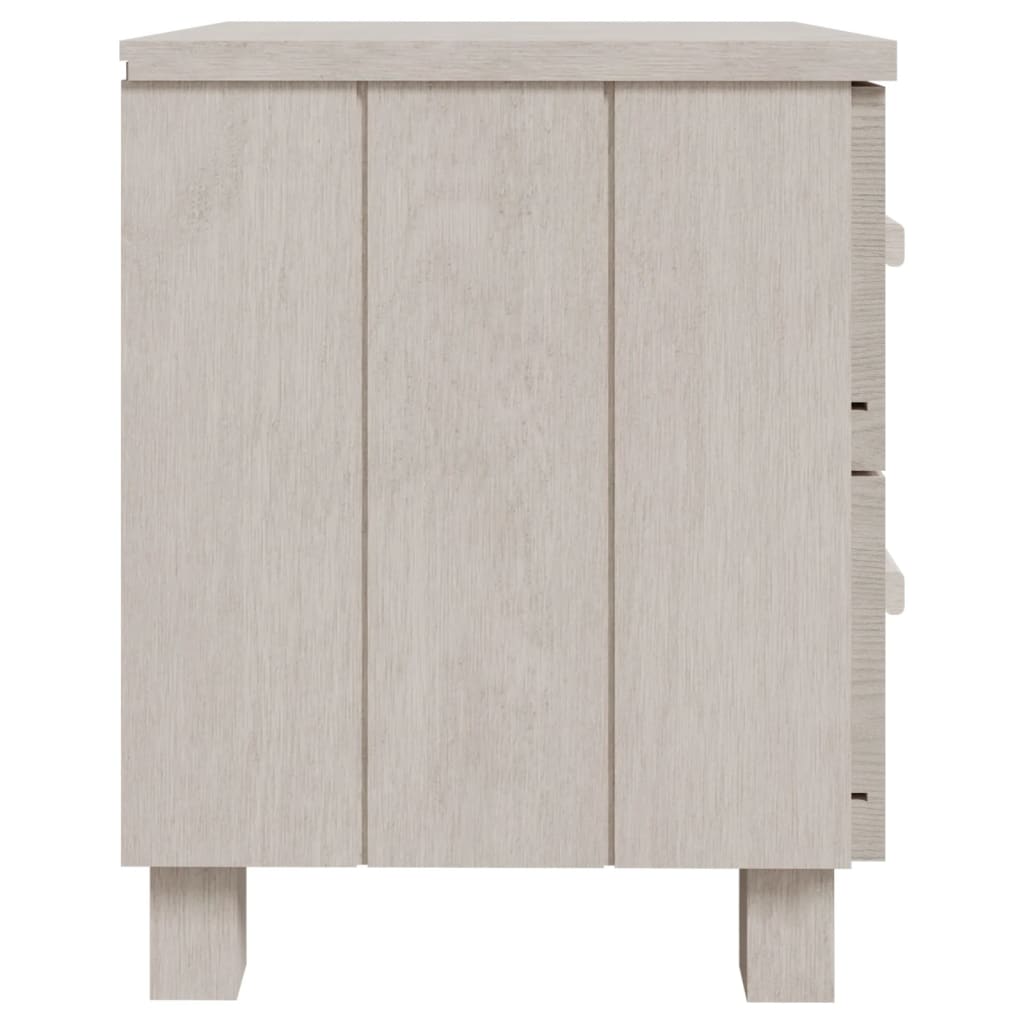 vidaXL Nightstand Storage Bedside Table with 2 Drawers HAMAR Solid Pinewood-28