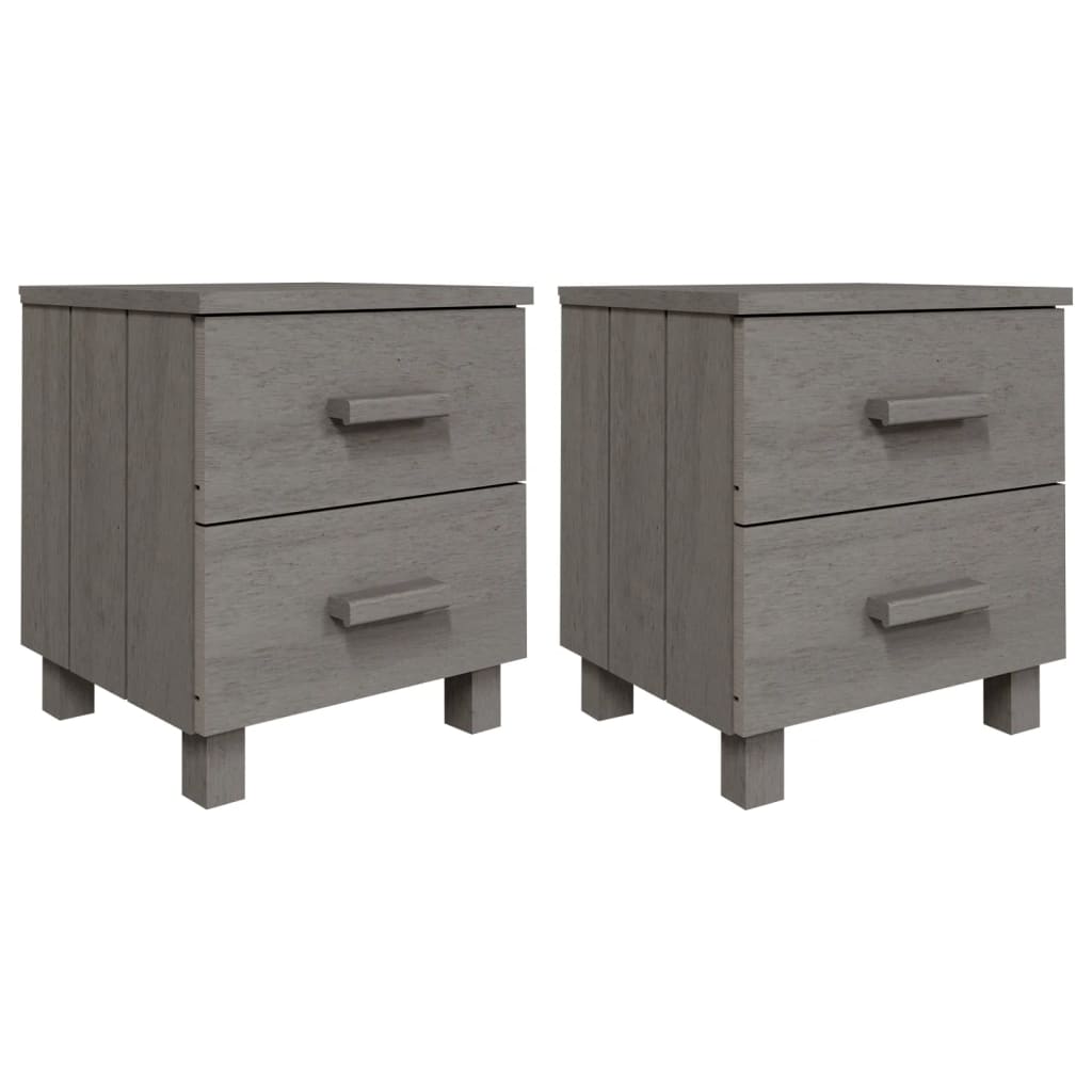 vidaXL Nightstand Storage Bedside Table with 2 Drawers HAMAR Solid Pinewood-53