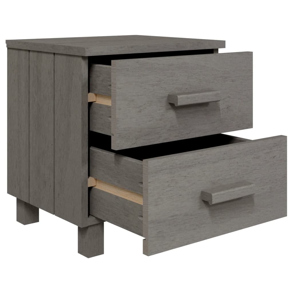 vidaXL Nightstand Storage Bedside Table with 2 Drawers HAMAR Solid Pinewood-20