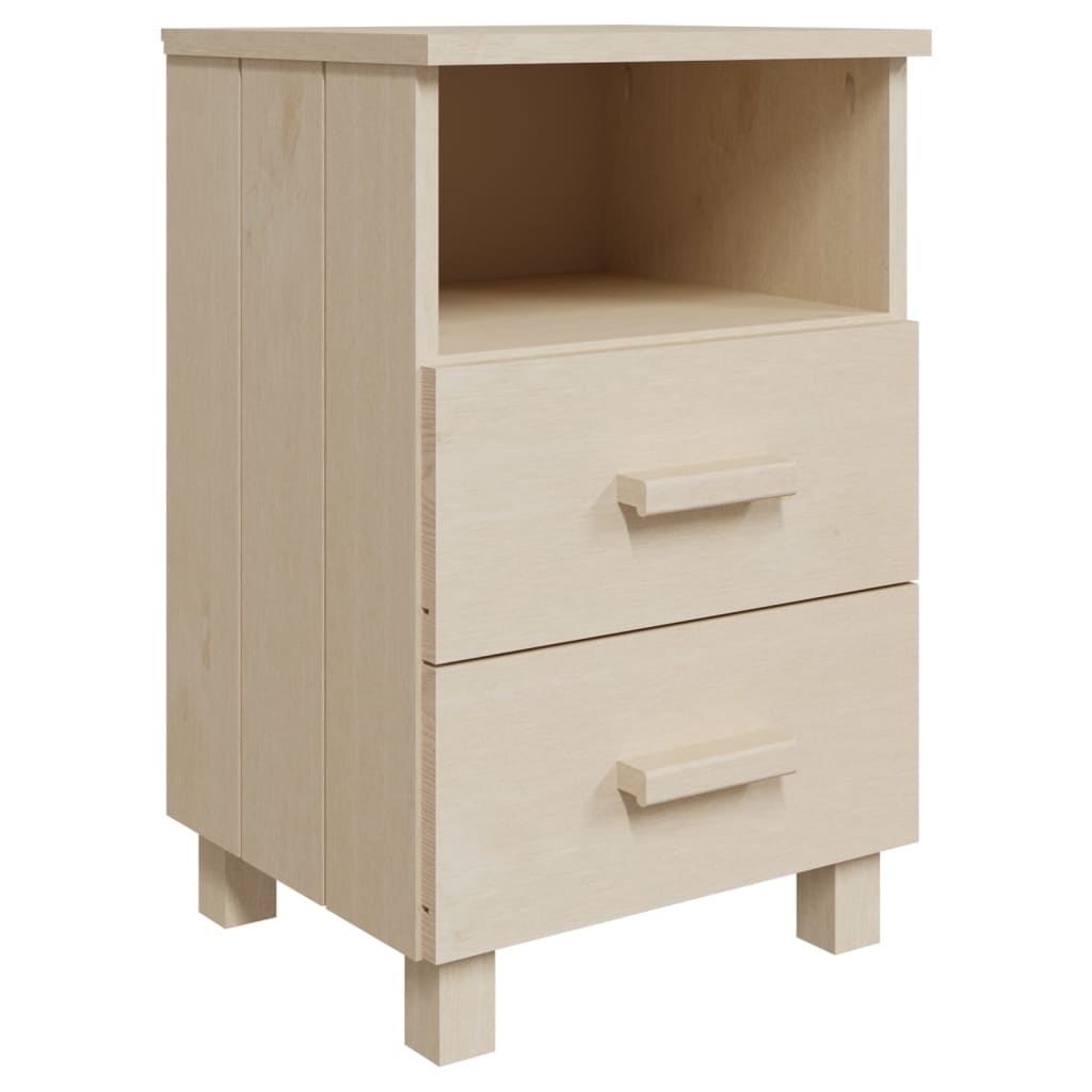 vidaXL Nightstand Storage Bedside Cabinet Nightstand with 2 Drawers Pine Wood-18