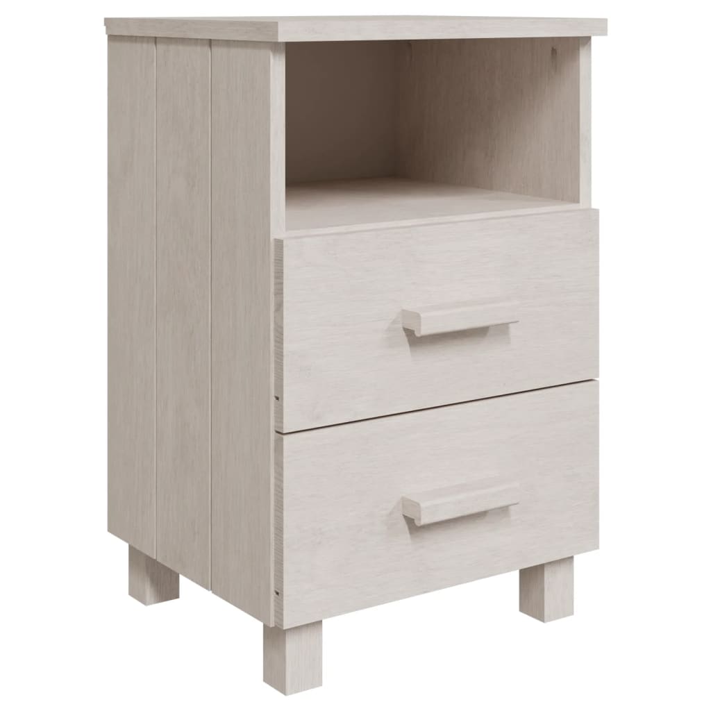 vidaXL Nightstand Storage Bedside Cabinet Nightstand with 2 Drawers Pine Wood-21