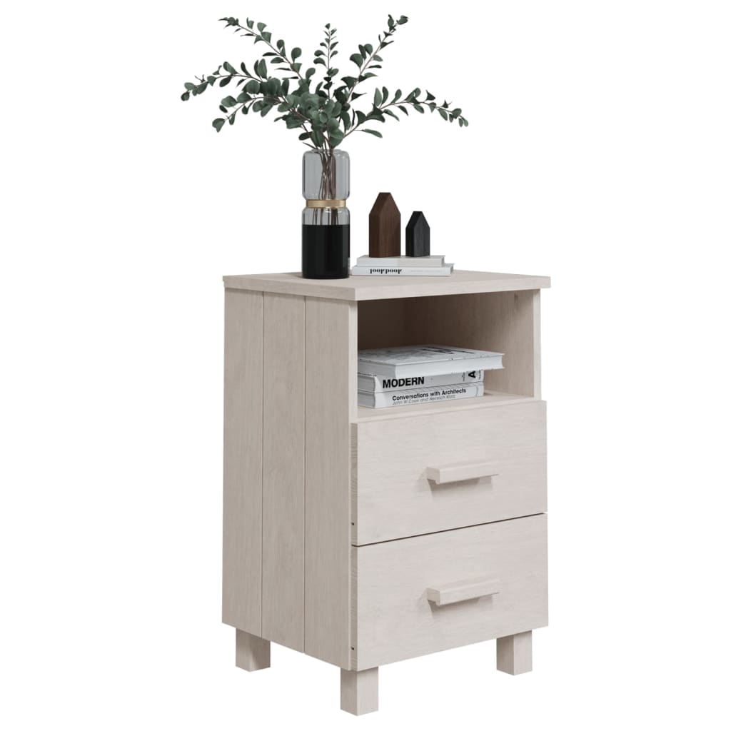 vidaXL Nightstand Storage Bedside Cabinet Nightstand with 2 Drawers Pine Wood-1