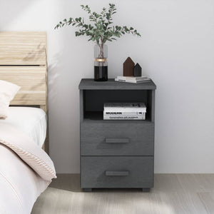 vidaXL Nightstand Storage Bedside Cabinet Nightstand with 2 Drawers Pine Wood-14