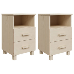 vidaXL Nightstand Storage Bedside Cabinet Nightstand with 2 Drawers Pine Wood-4