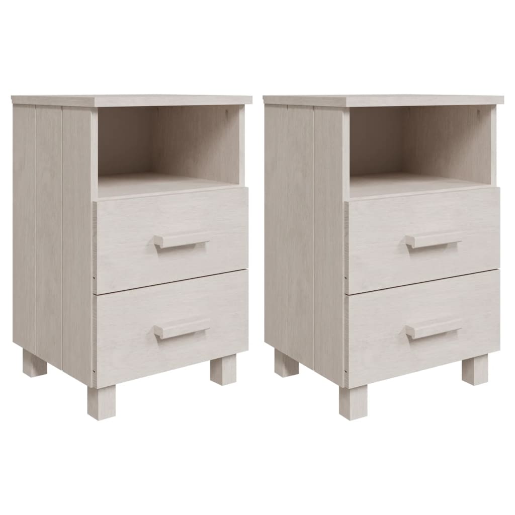 vidaXL Nightstand Storage Bedside Cabinet Nightstand with 2 Drawers Pine Wood-15