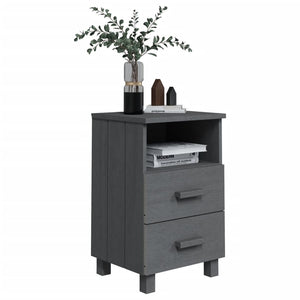 vidaXL Nightstand Storage Bedside Cabinet Nightstand with 2 Drawers Pine Wood-3
