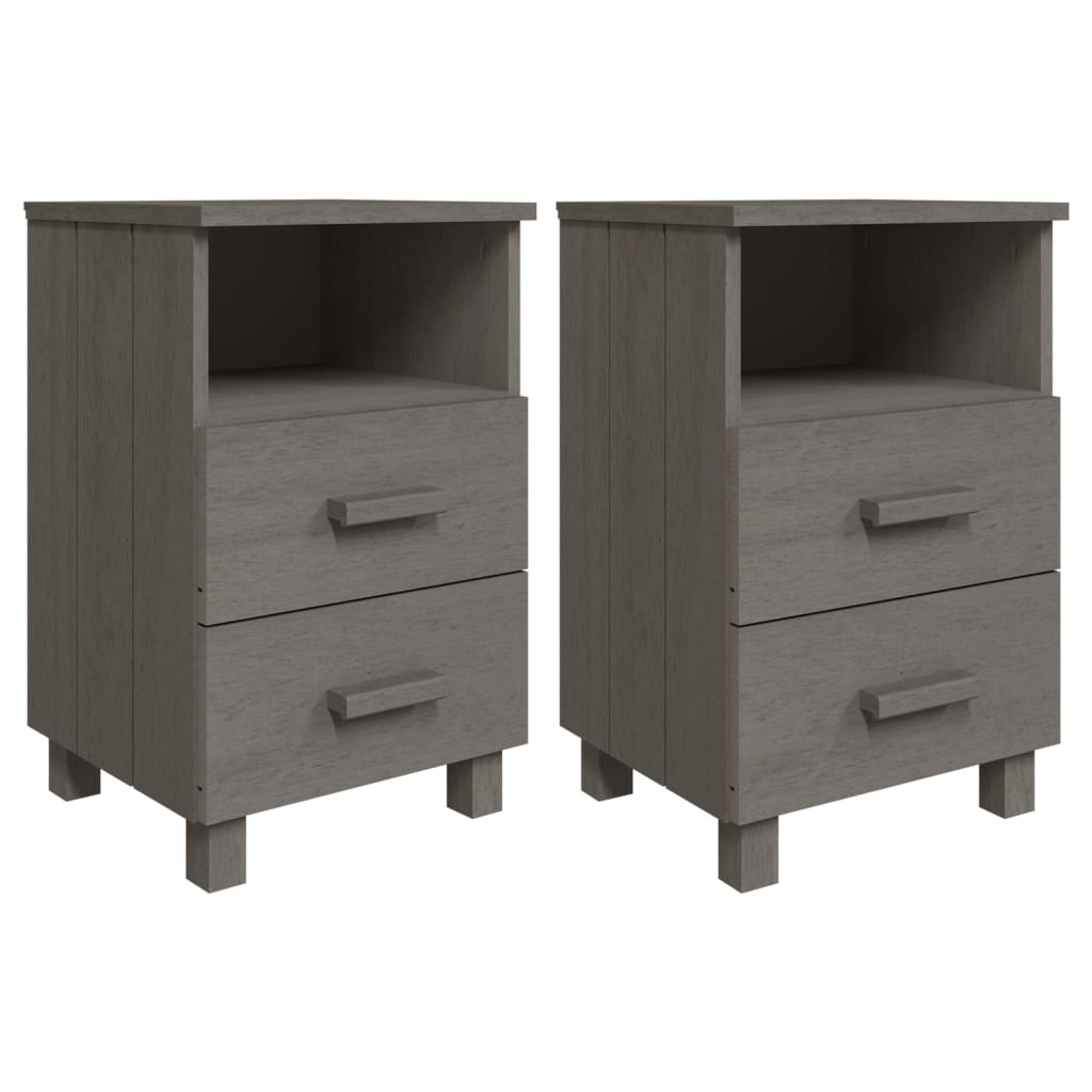 vidaXL Nightstand Storage Bedside Cabinet Nightstand with 2 Drawers Pine Wood-6