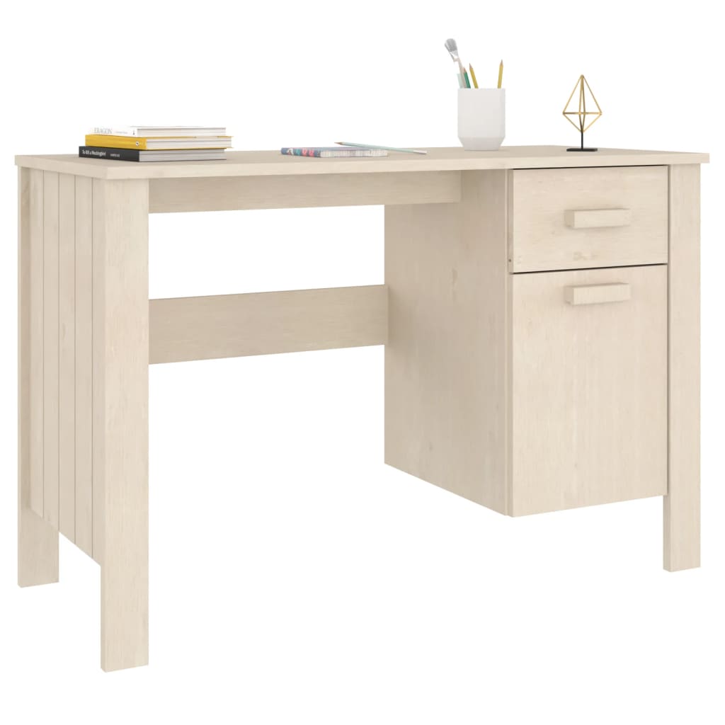 vidaXL Desk Computer Desk Home Office Desk Workstation HAMAR Solid Wood Pine-33