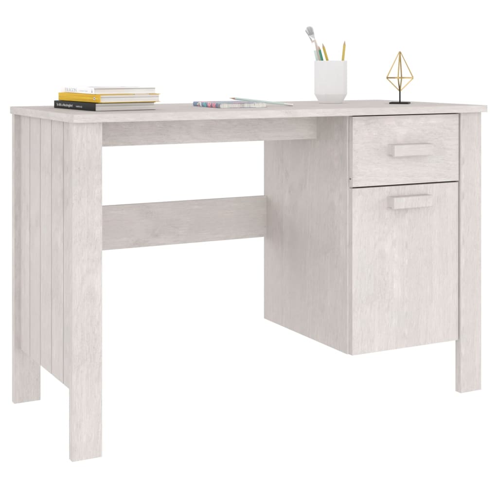 vidaXL Desk Computer Desk Home Office Desk Workstation HAMAR Solid Wood Pine-32