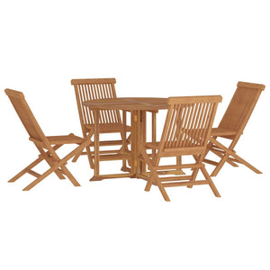 vidaXL 5 Piece Folding Patio Dining Set Solid Wood Teak-1