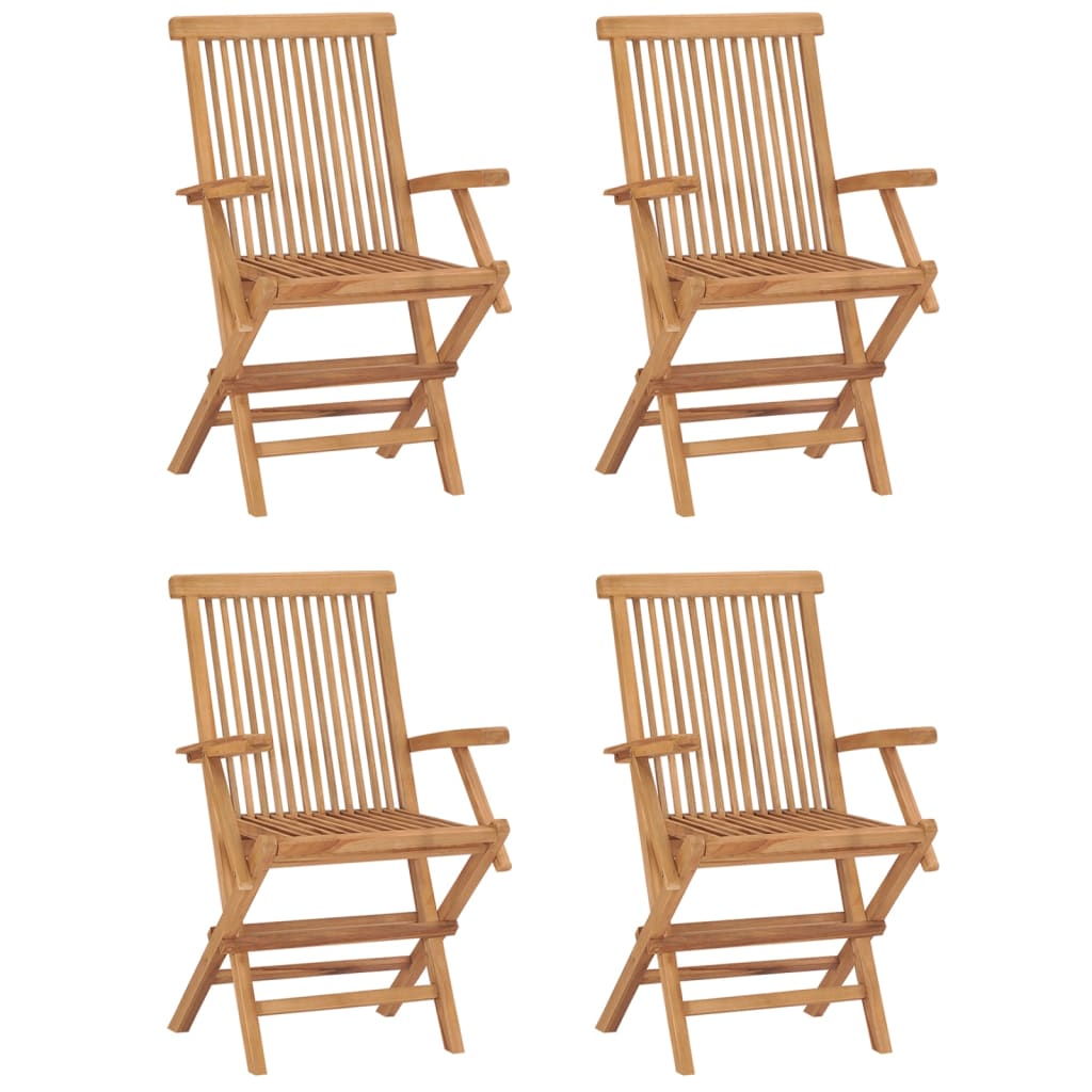 vidaXL 5 Piece Folding Patio Dining Set Solid Wood Teak-6