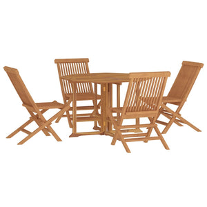 vidaXL 5 Piece Folding Patio Dining Set Solid Wood Teak-1