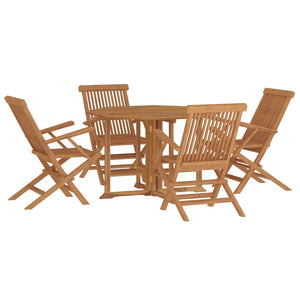 vidaXL 5 Piece Folding Patio Dining Set Solid Wood Teak-1