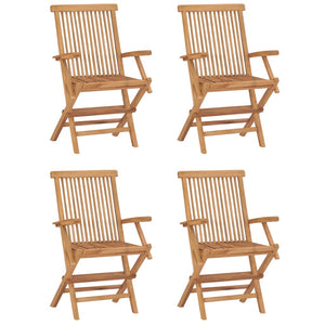 vidaXL 5 Piece Folding Patio Dining Set Solid Wood Teak-5